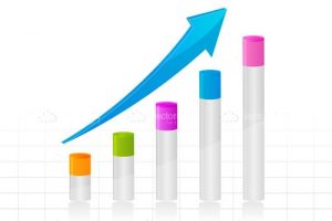 Business graph with arrow